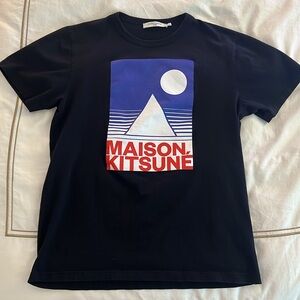 Maison Kitsune Anthony Burrill classic black tshirt